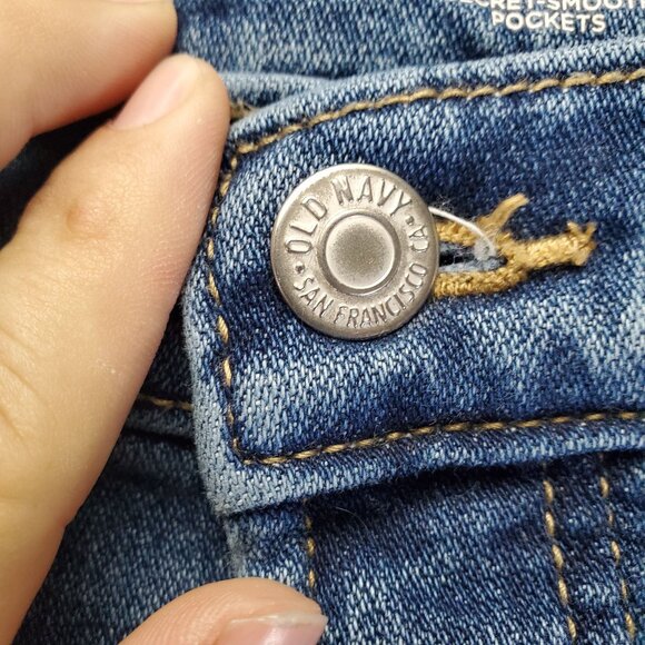 Old Navy Jeans Womens Size 12 Blue Sky-Hi Straight Button Fly Stretch Denim - Picture 4 of 12